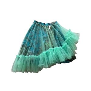 Sakicole‎ NWT Mint Tulle Overlay Printed Skirt Size 16 Fairycore Cottagecore